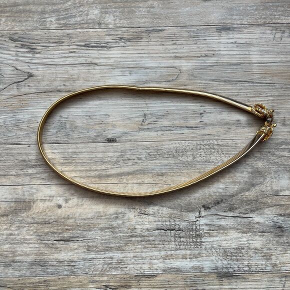 Mimi Di N 1972 Gold Metal Stretch Belt Statement Buckle Old Money Aesthetic 26" - Picture 8 of 8